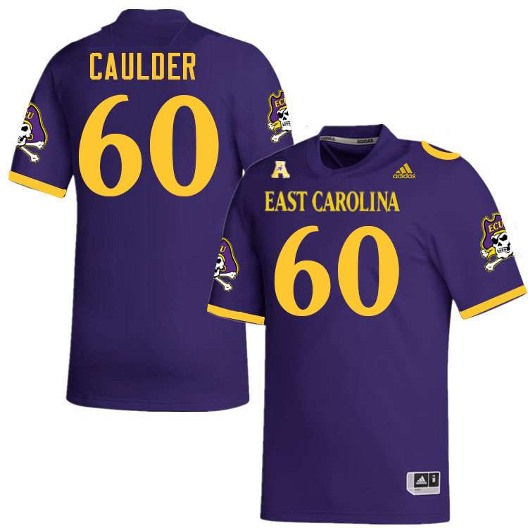 #60 Zach Caulder East Carolina Pirates College Football Jersey Stitched-Purple
